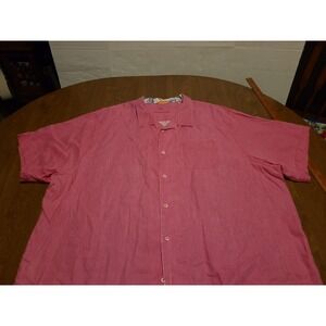 Tommy Bahama Mens Lounge Button Front Short Sleeve Linen Shirt 4XLB